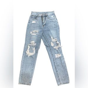 c r o p p e d h i g h w a i s t e d j e a n s